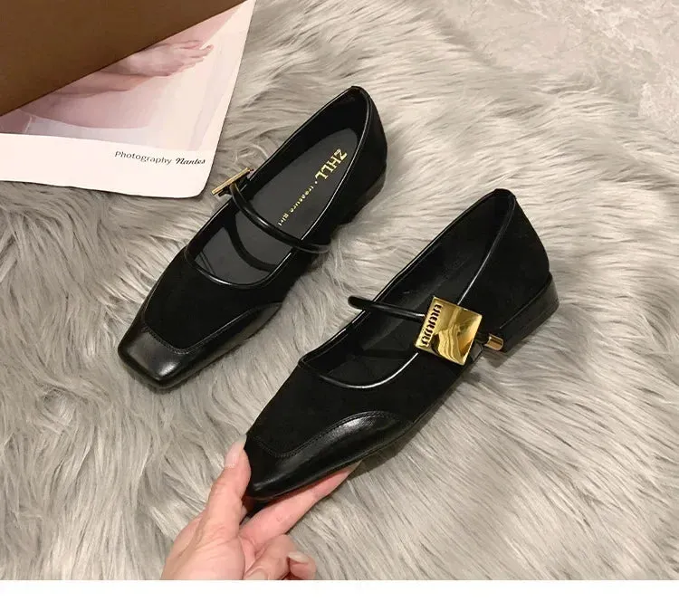 2025 Autumn Fashion Women's Flats – Square Toe Leopard Print Casual Mary Jane Shoes