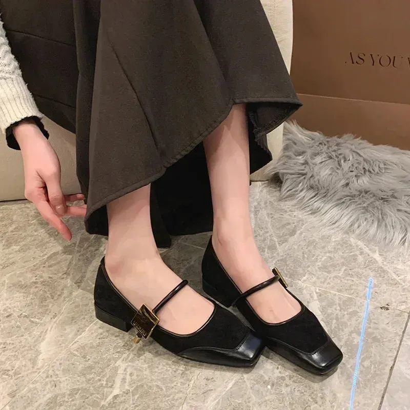 2025 Autumn Fashion Women's Flats – Square Toe Leopard Print Casual Mary Jane Shoes