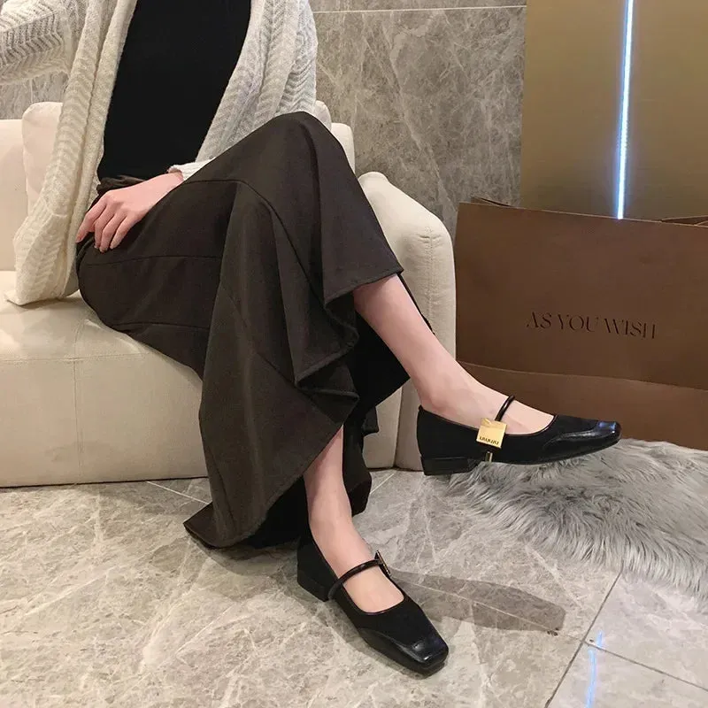 2025 Autumn Fashion Women's Flats – Square Toe Leopard Print Casual Mary Jane Shoes