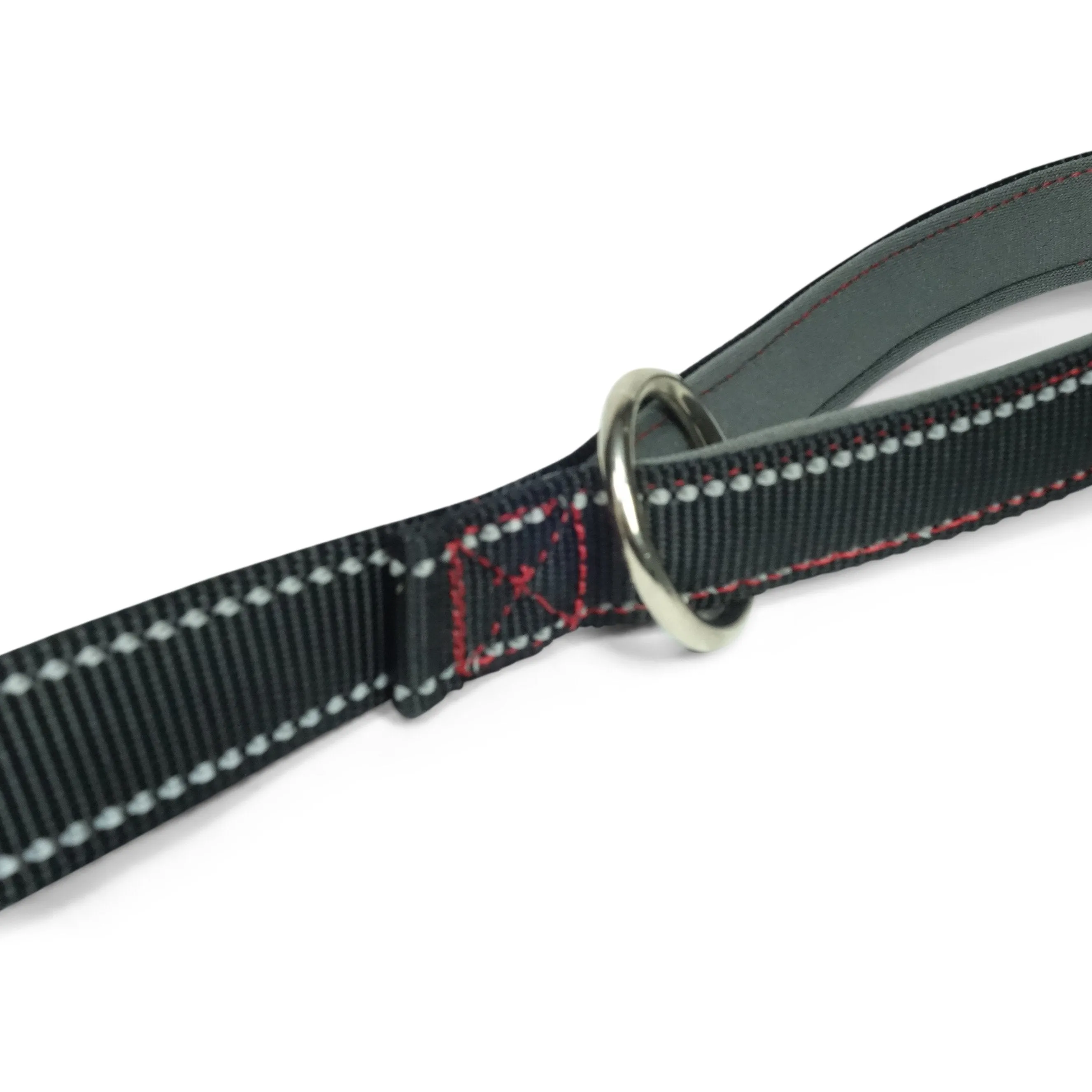 24 Inch Padded Handle Leash with Reflective Webbing and O-Ring