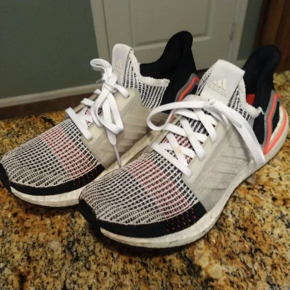 Adidas Ultra Boost 19 Trainers | US 7 | Cloud White Active Flyknit