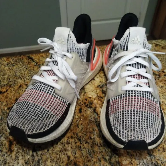 Adidas Ultra Boost 19 Trainers | US 7 | Cloud White Active Flyknit