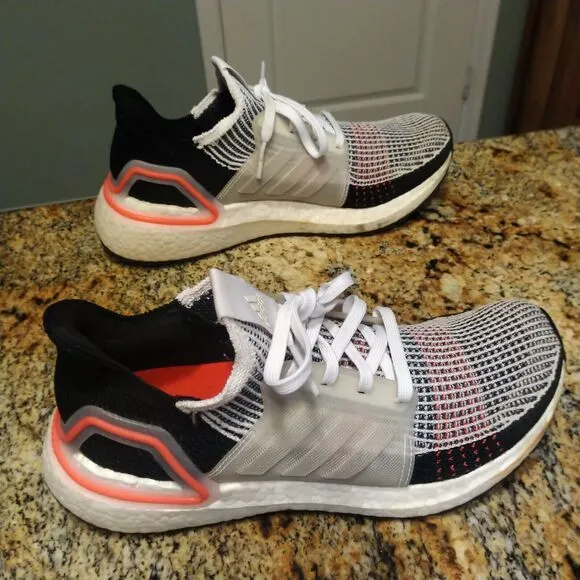 Adidas Ultra Boost 19 Trainers | US 7 | Cloud White Active Flyknit