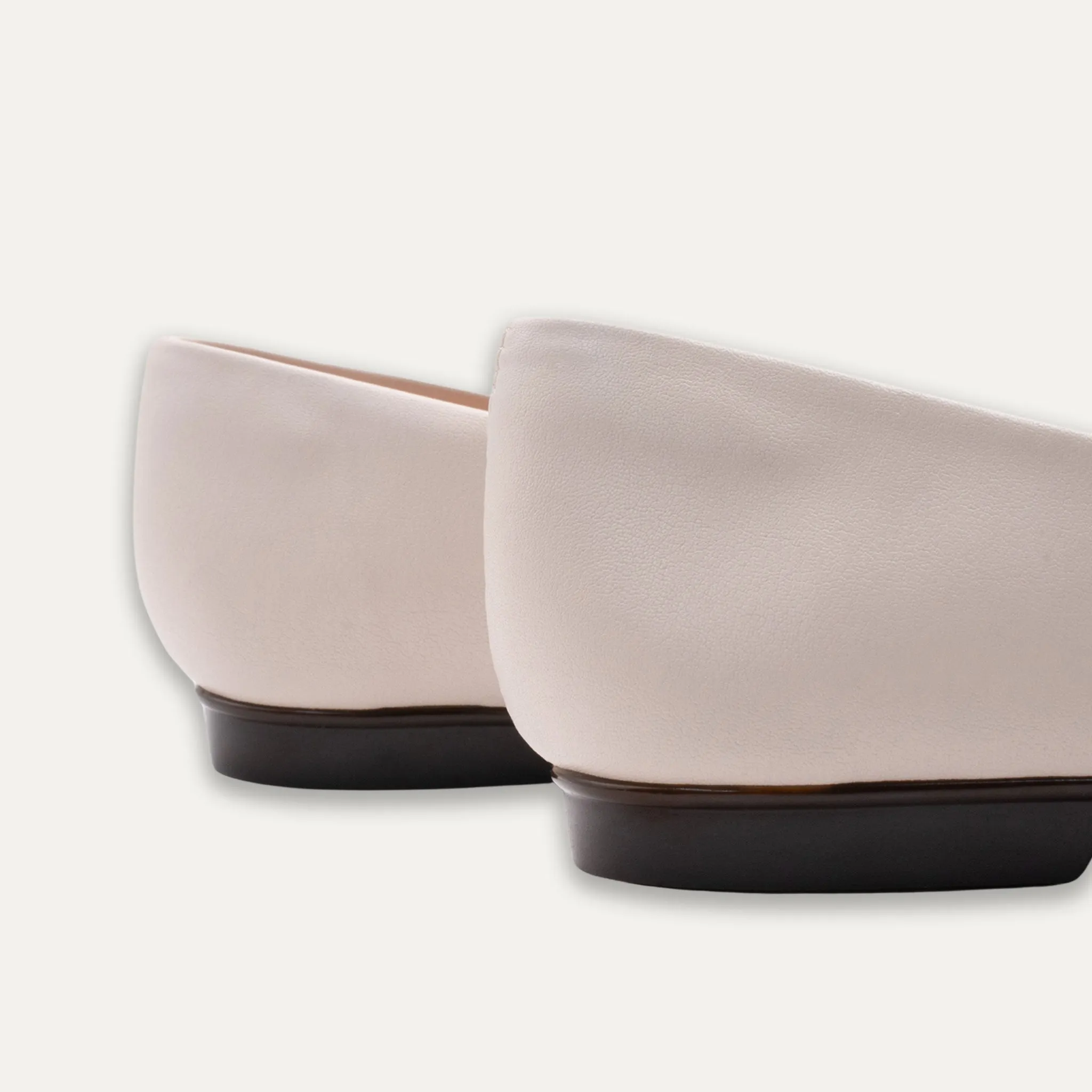Adria Napa Bow Off-White Ballet Flats