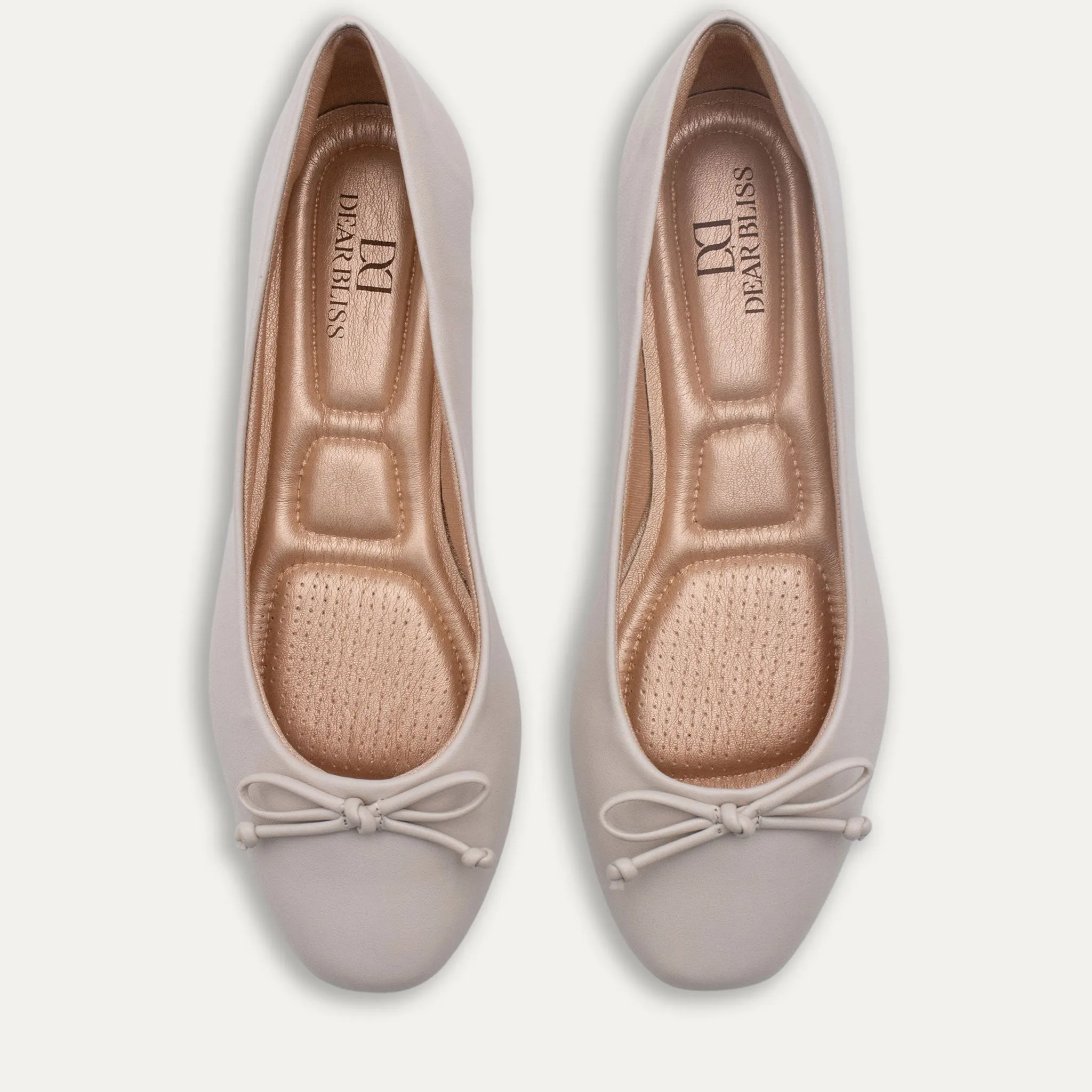 Adria Napa Bow Off-White Ballet Flats