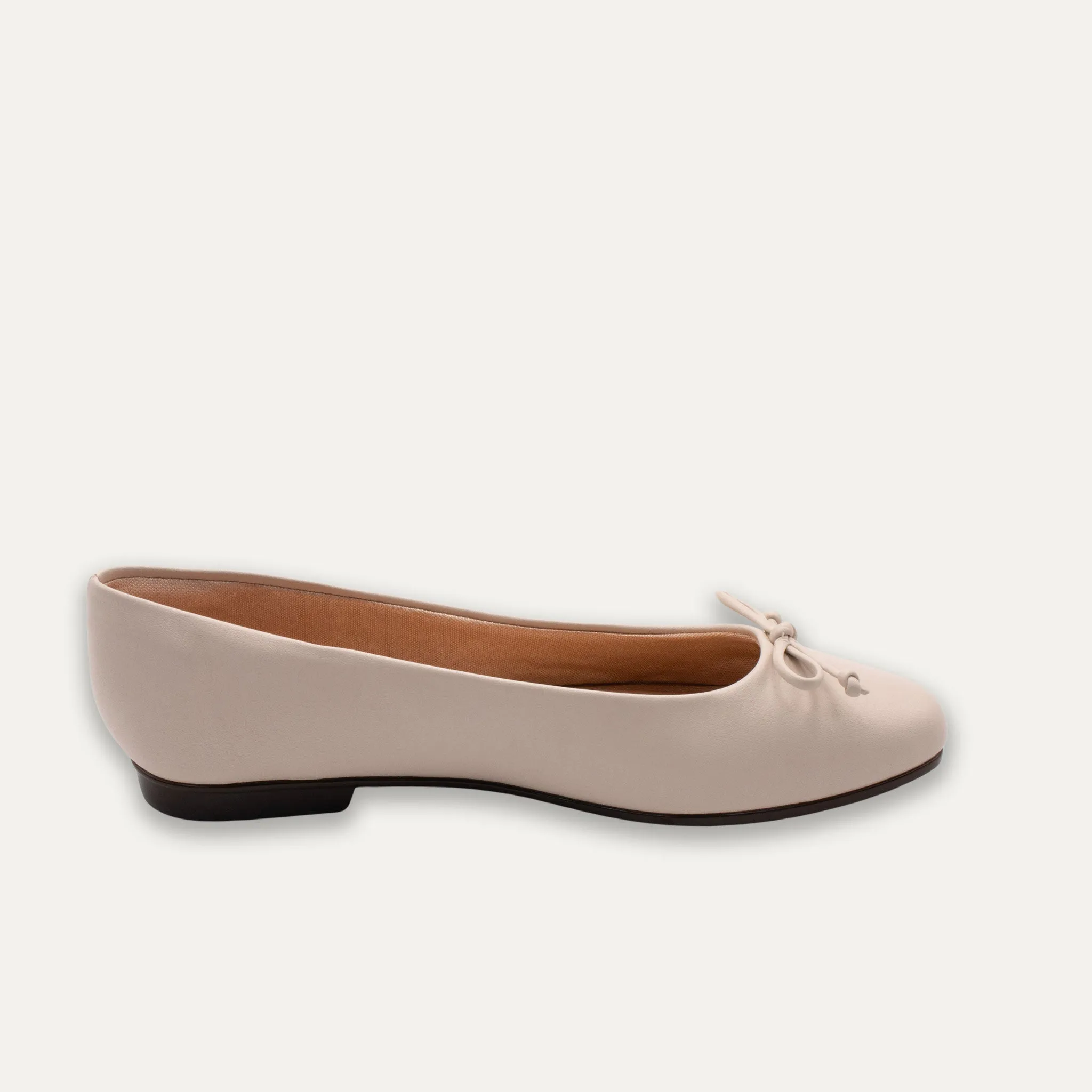 Adria Napa Bow Off-White Ballet Flats