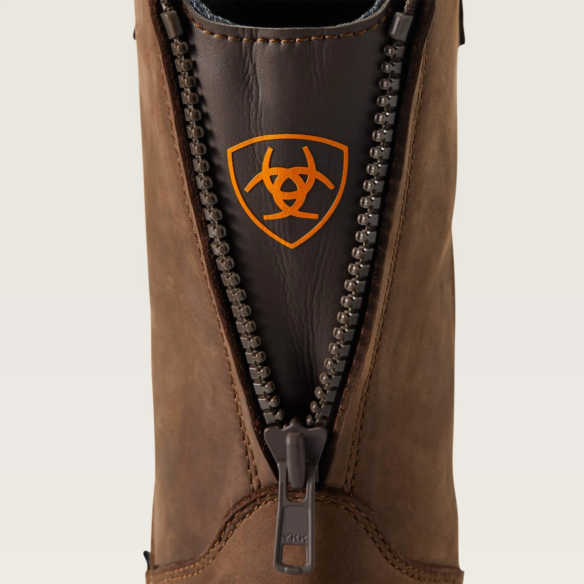 Ariat Men's Turbo Moc Toe Waterproof Western Work Boot - Mocha - 10040397