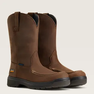 Ariat Men's Turbo Moc Toe Waterproof Western Work Boot - Mocha - 10040397
