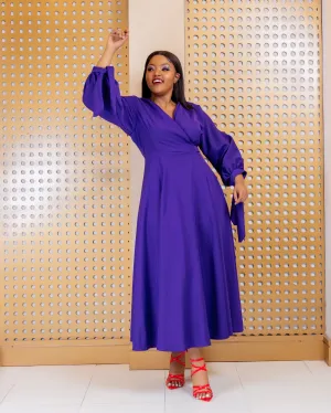 Asali Maxi Wrap Dress - Royal Purple
