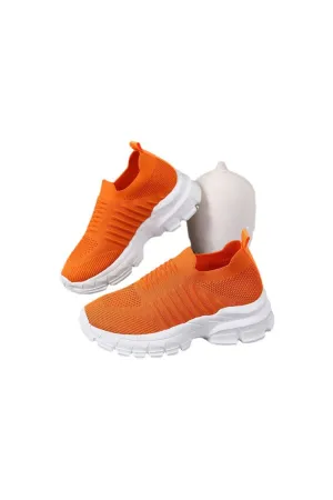 Athletic Shoes - Breathable Mesh Round Toe Platform Athletic