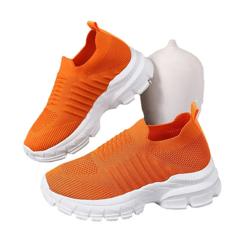 Athletic Shoes - Breathable Mesh Round Toe Platform Athletic