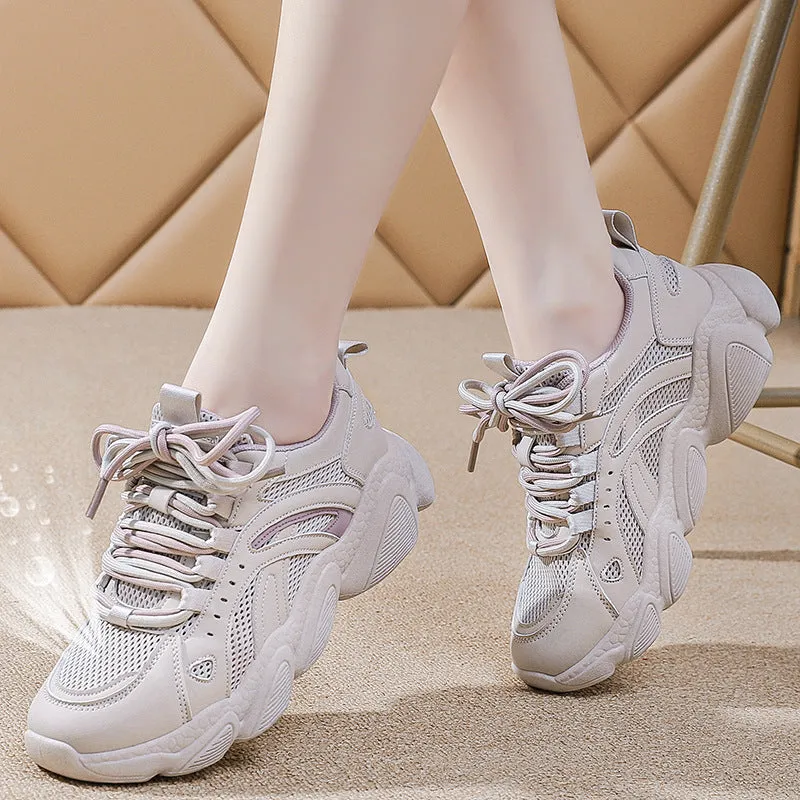 Athletic Shoes - Lace Up Mesh Breathable Athletic