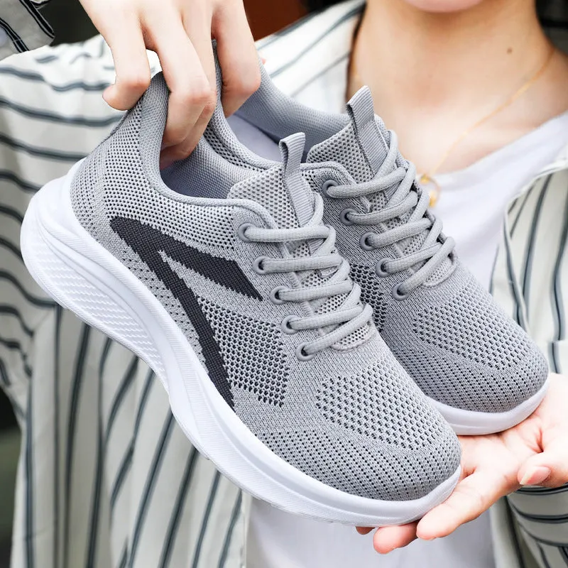 Athletic Shoes - Lace Up Mesh Breathable Athletic
