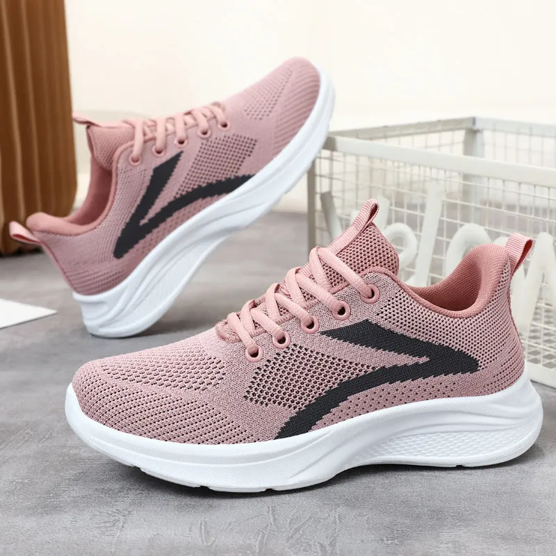 Athletic Shoes - Lace Up Mesh Breathable Athletic