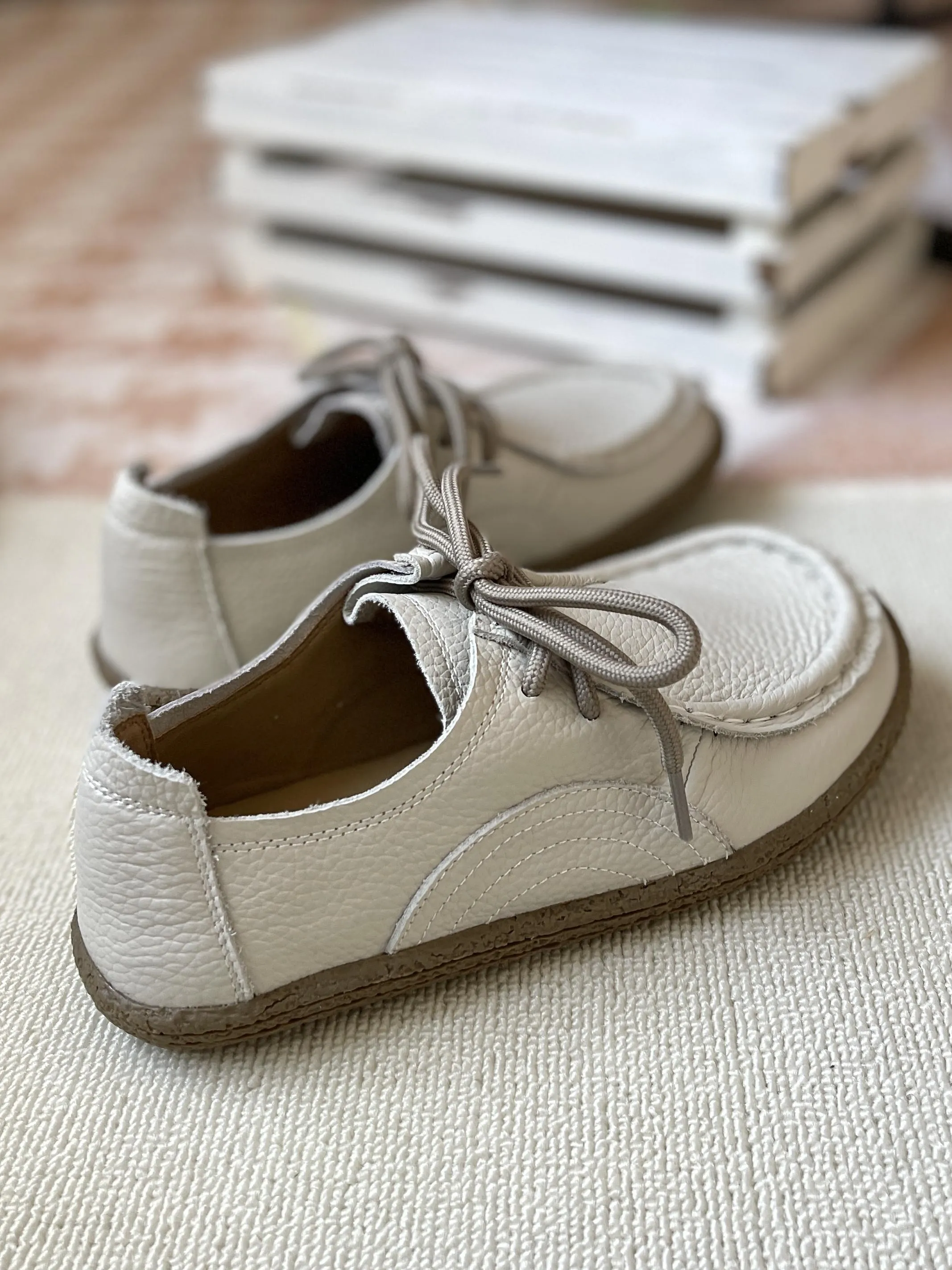 Babakud Women Spring Vintage Art Style Soft Leather Casual Flats Loafers