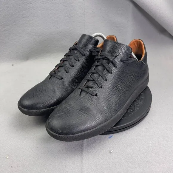 Beckett Simonon Geller Trainers Pebbled Black Leather Mens Size 10
