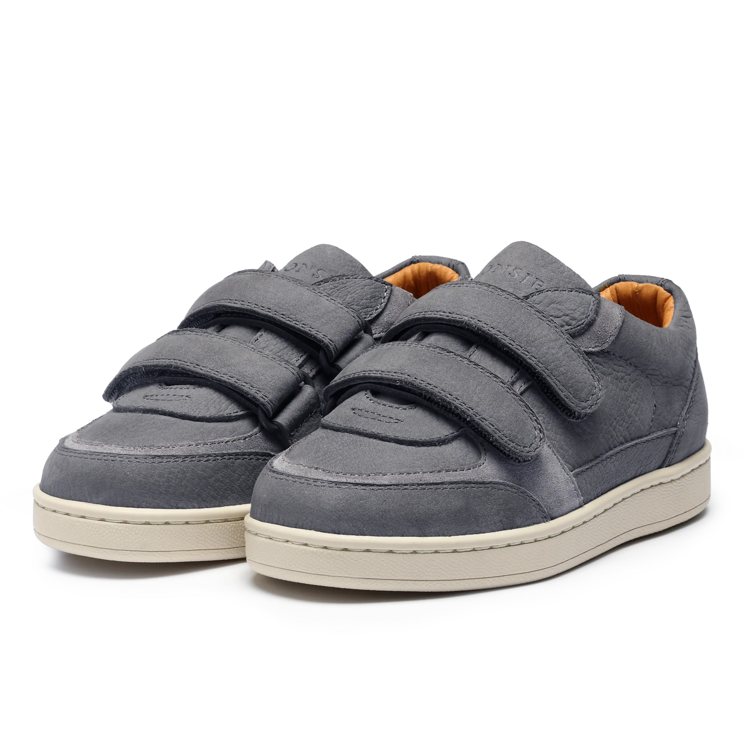 Boys Navy Leather Trainers