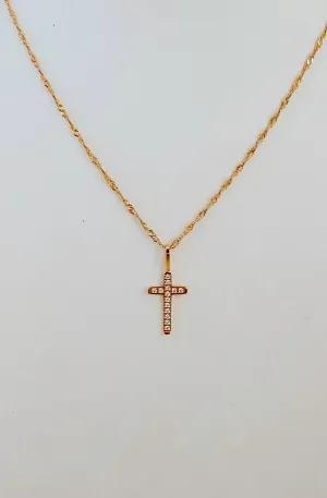 BRENDA GRANDS REVERSIBLE DIAMOND CROSS NECKLACE