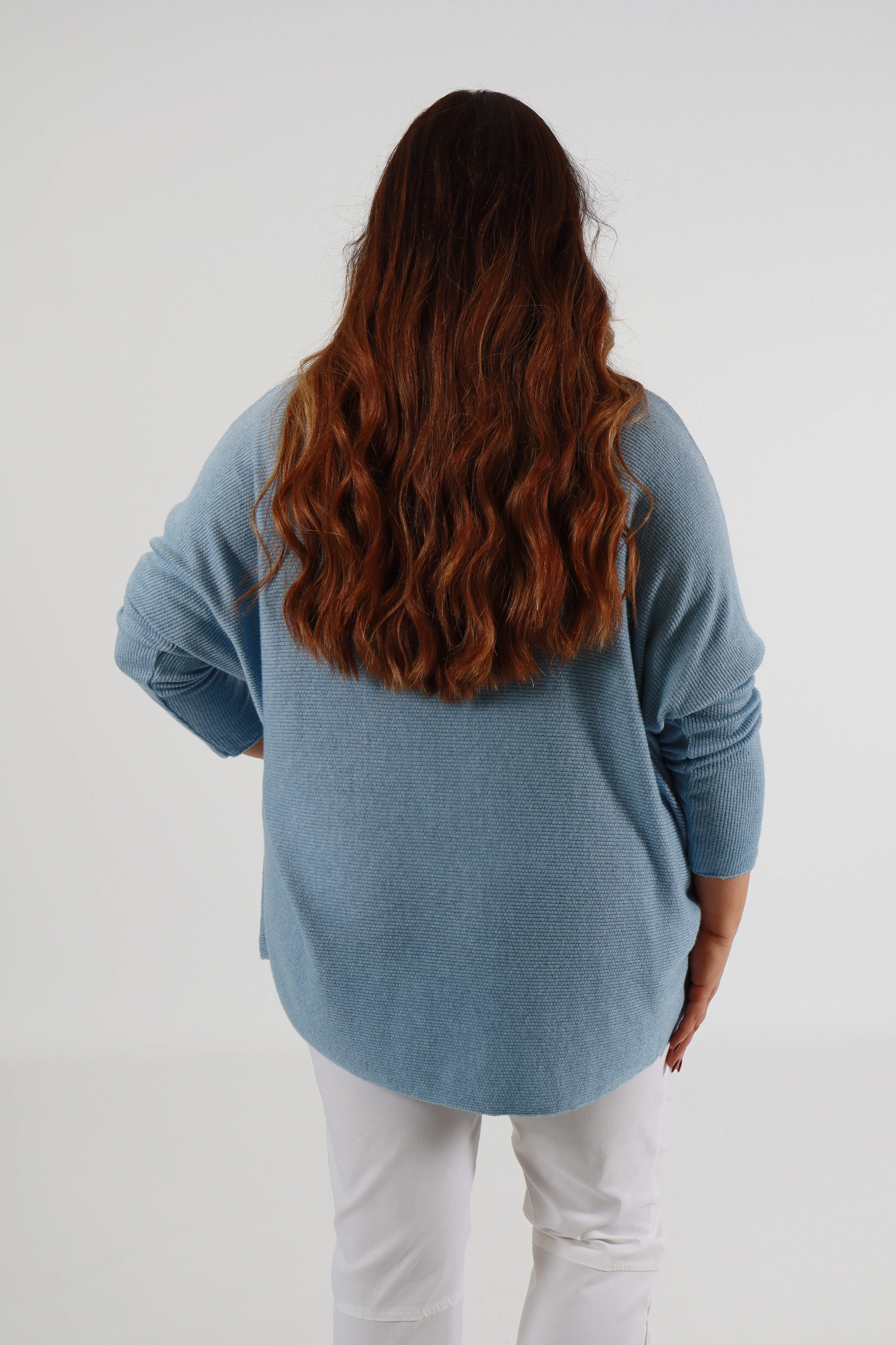 Caroline Jumper with Scarf in Blue