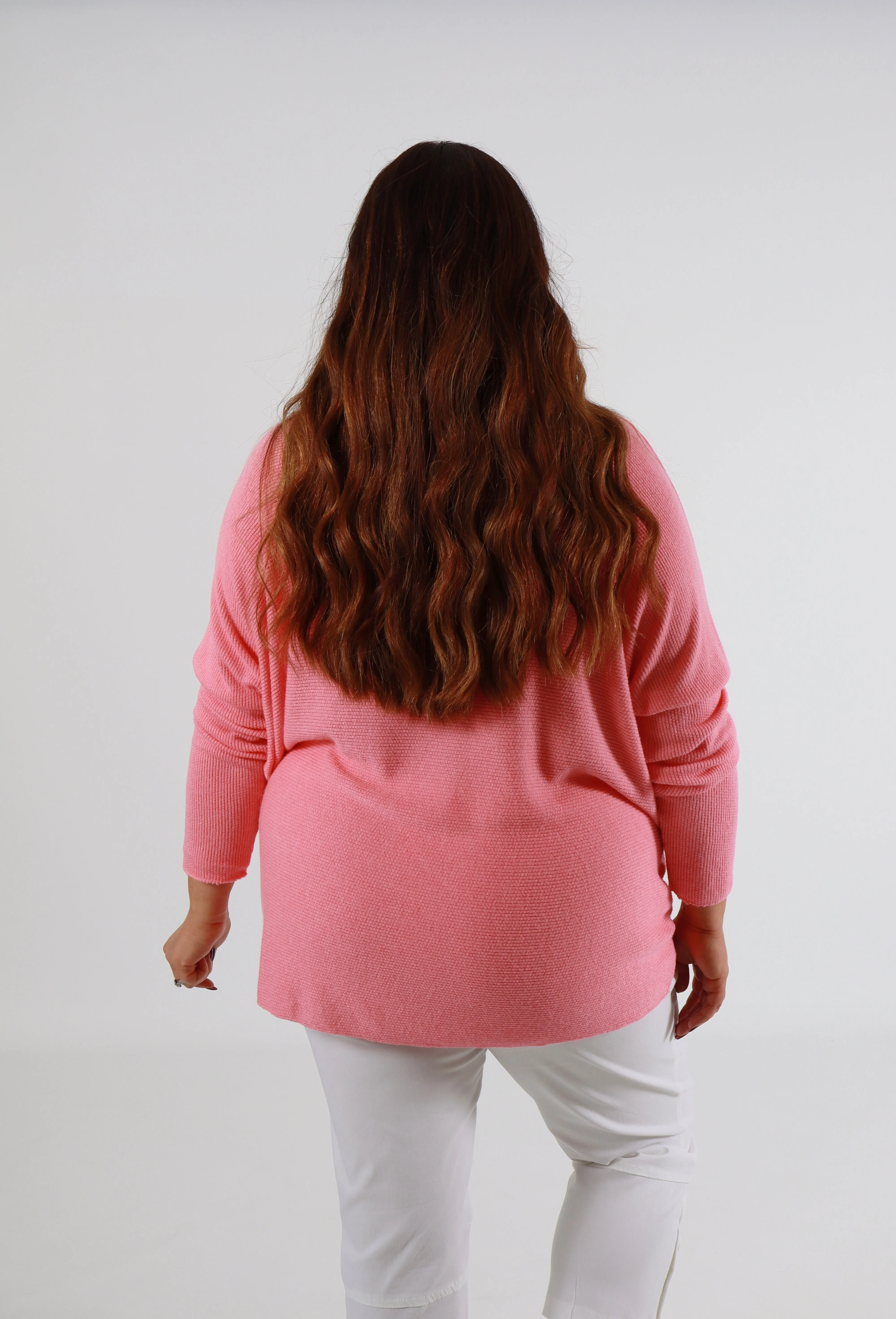 Caroline Jumper with Scarf in Coral