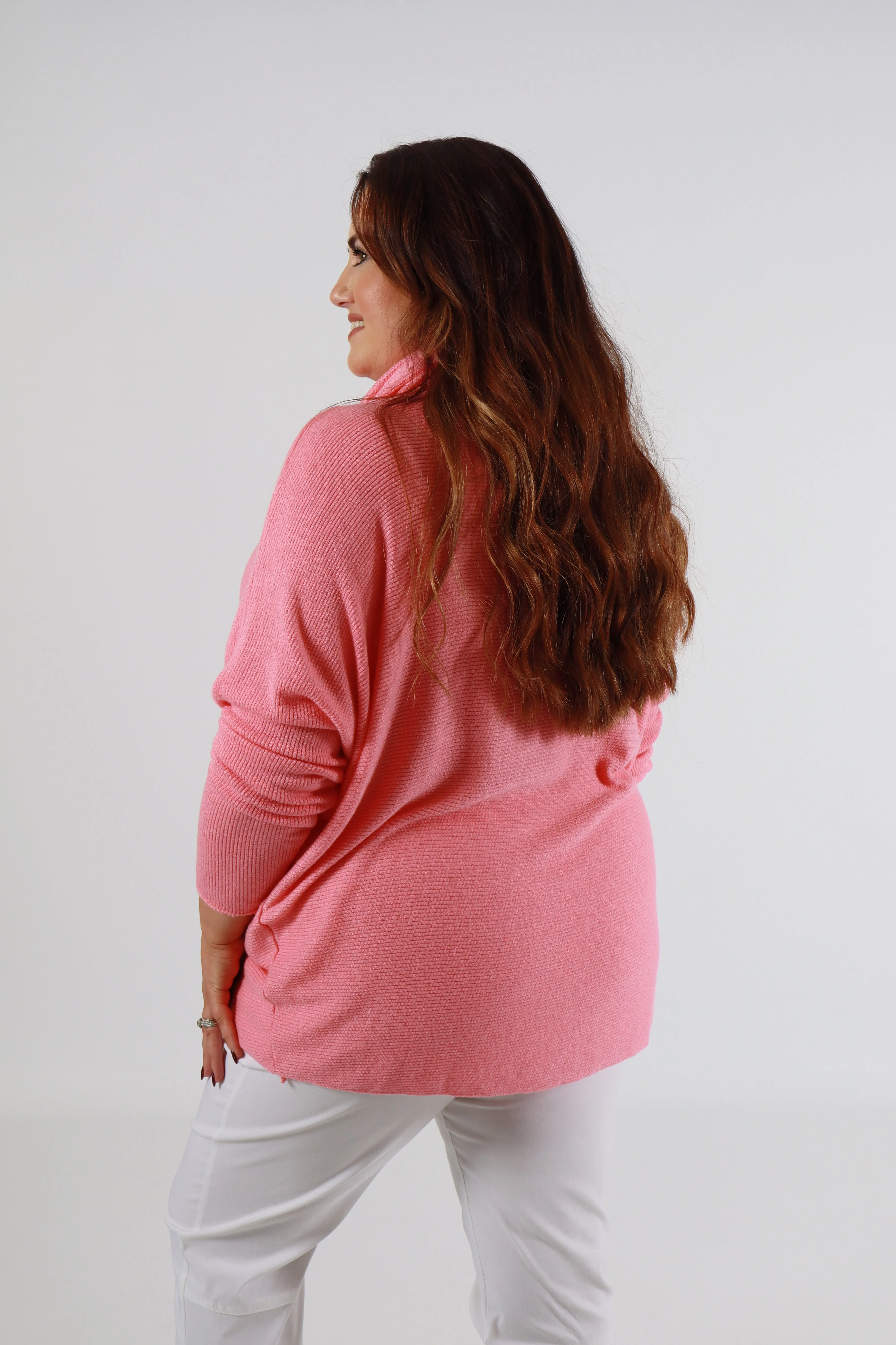 Caroline Jumper with Scarf in Coral