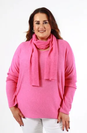 Caroline Jumper with Scarf in Pink