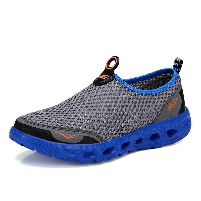 Casual Shoes Men Mesh Summer Style Solid Man Flats Loafers Breathable Slip-on Water Shoes Size Plus 39-45 XMR1619