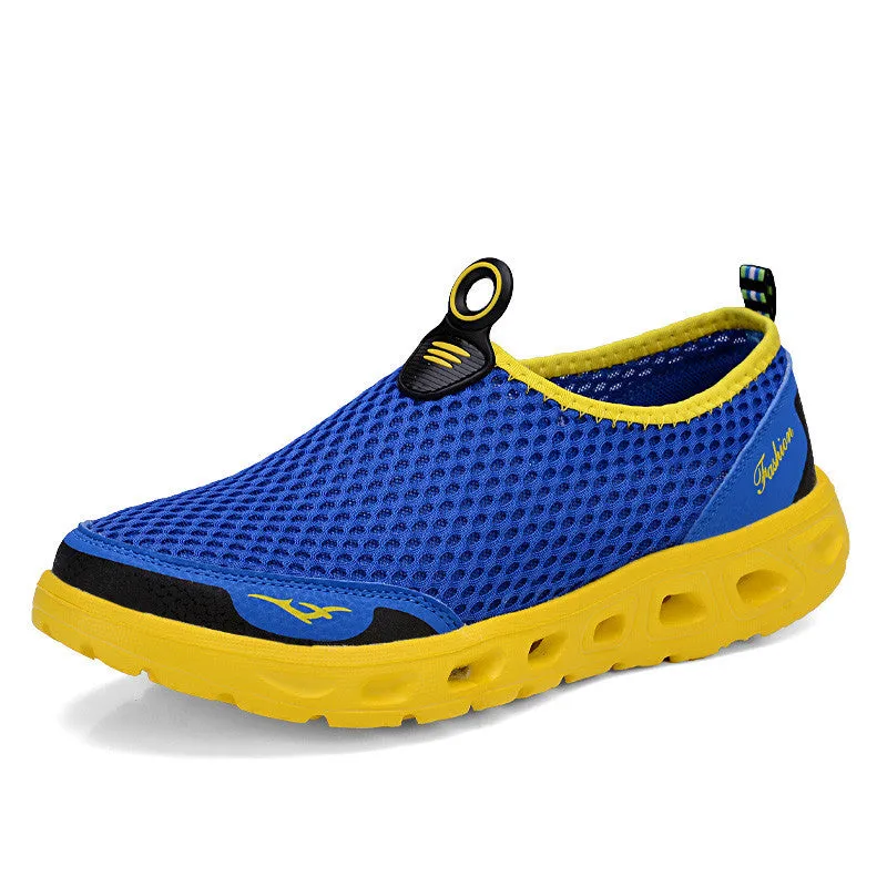 Casual Shoes Men Mesh Summer Style Solid Man Flats Loafers Breathable Slip-on Water Shoes Size Plus 39-45 XMR1619