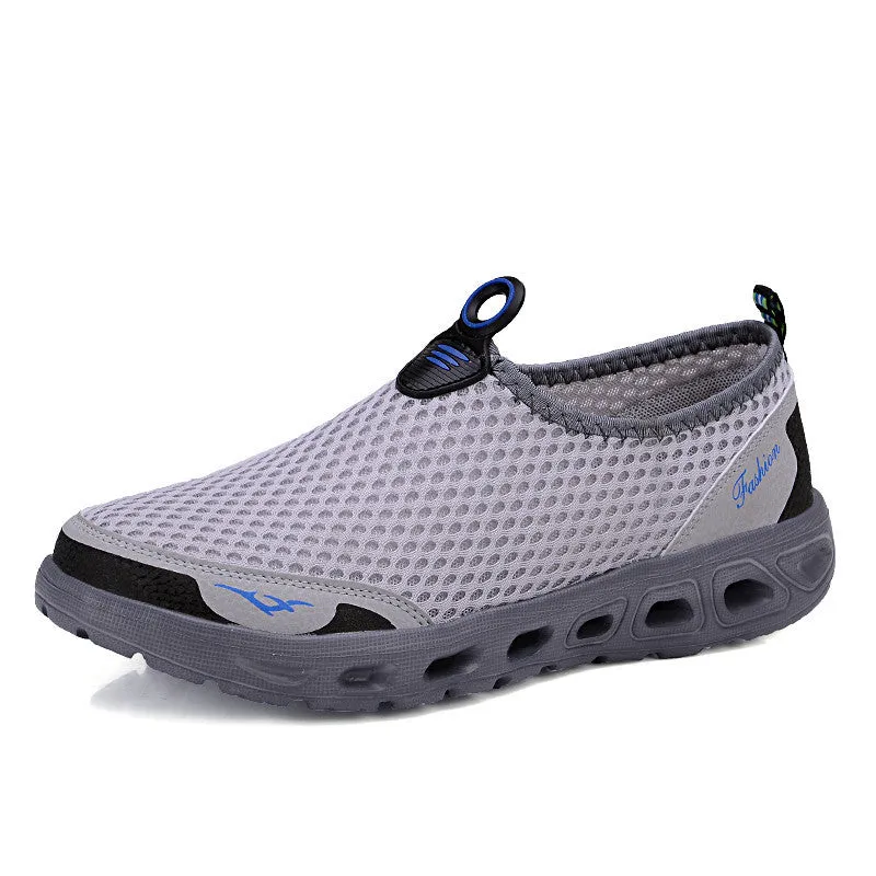 Casual Shoes Men Mesh Summer Style Solid Man Flats Loafers Breathable Slip-on Water Shoes Size Plus 39-45 XMR1619