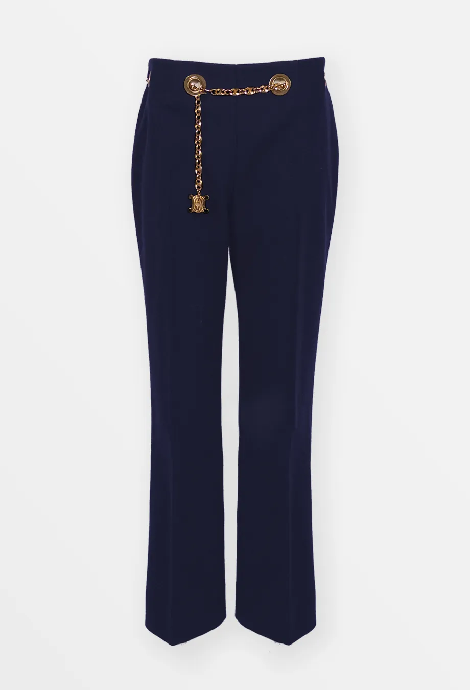 Celine Vintage Chain Belt Trousers in Navy