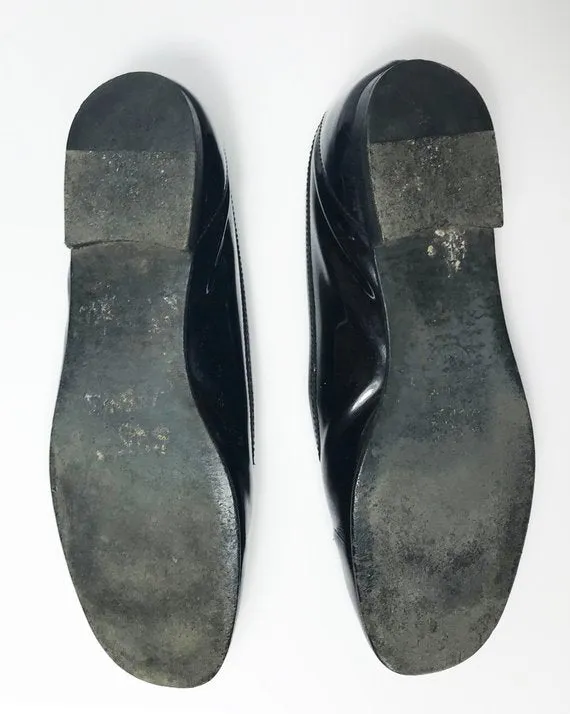 Chanel Black Patent Leather Loafers