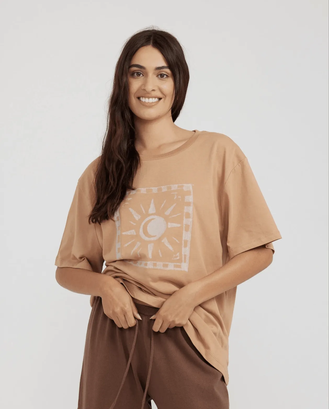 CHARLIE HOLIDAY Astro Boyfriend Tee - Brown