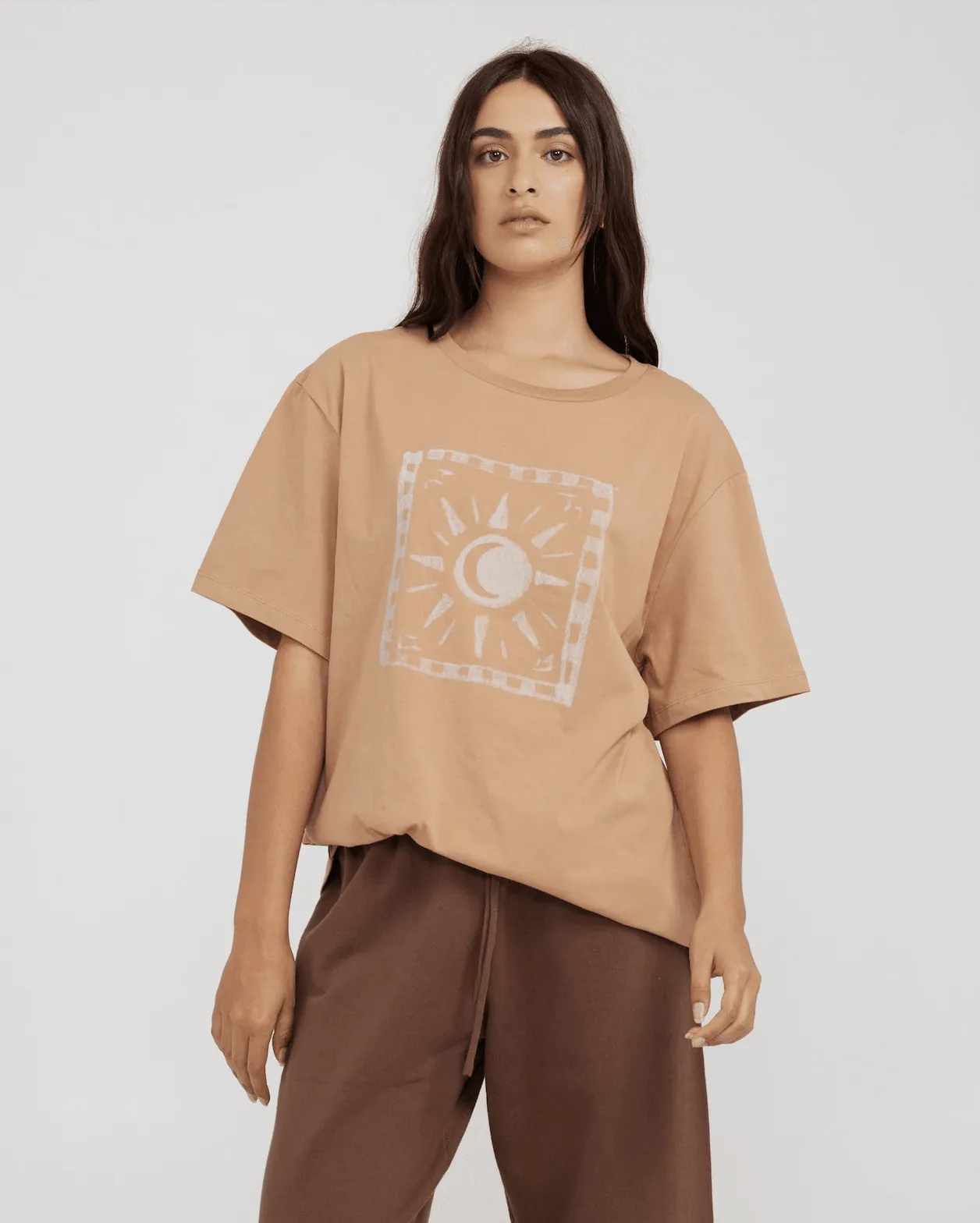CHARLIE HOLIDAY Astro Boyfriend Tee - Brown