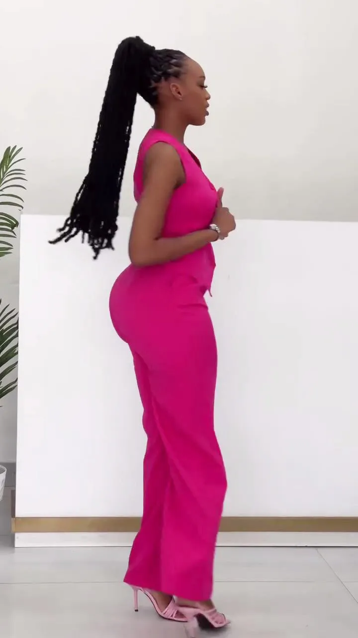 Chic Sleeveless Tailored Vest and Wide-Leg Pants Two-Piece Set