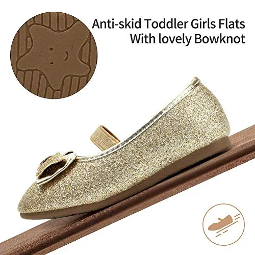 CIOR Girls Ballet Flats Shoes Princess Dress Merence VGZA3-A Light Gold glitter
