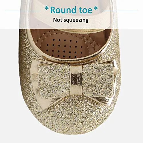 CIOR Girls Ballet Flats Shoes Princess Dress Merence VGZA3-A Light Gold glitter