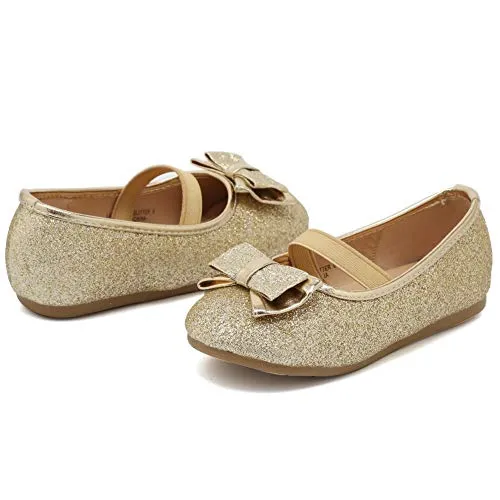 CIOR Girls Ballet Flats Shoes Princess Dress Merence VGZA3-A Light Gold glitter