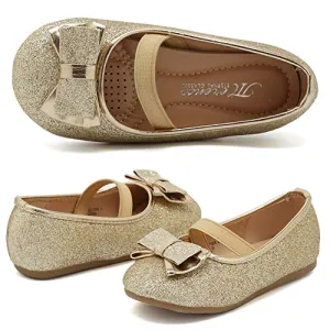 CIOR Girls Ballet Flats Shoes Princess Dress Merence VGZA3-A Light Gold glitter