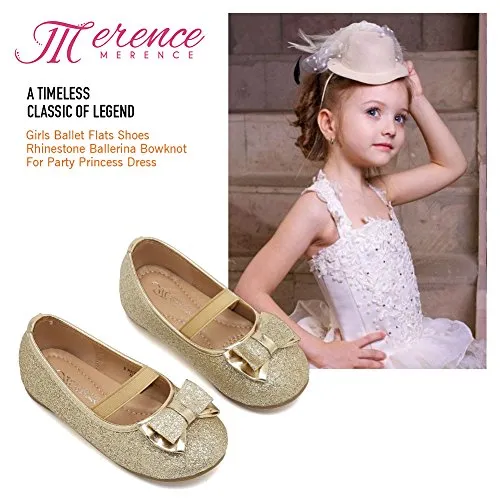 CIOR Girls Ballet Flats Shoes Princess Dress Merence VGZA3-A Light Gold glitter