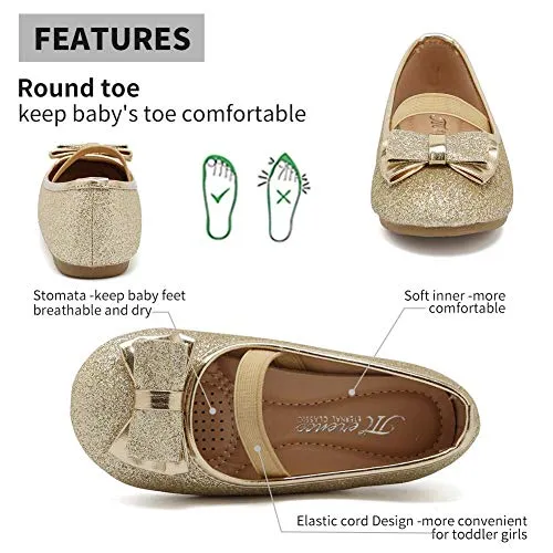CIOR Girls Ballet Flats Shoes Princess Dress Merence VGZA3-A Light Gold glitter