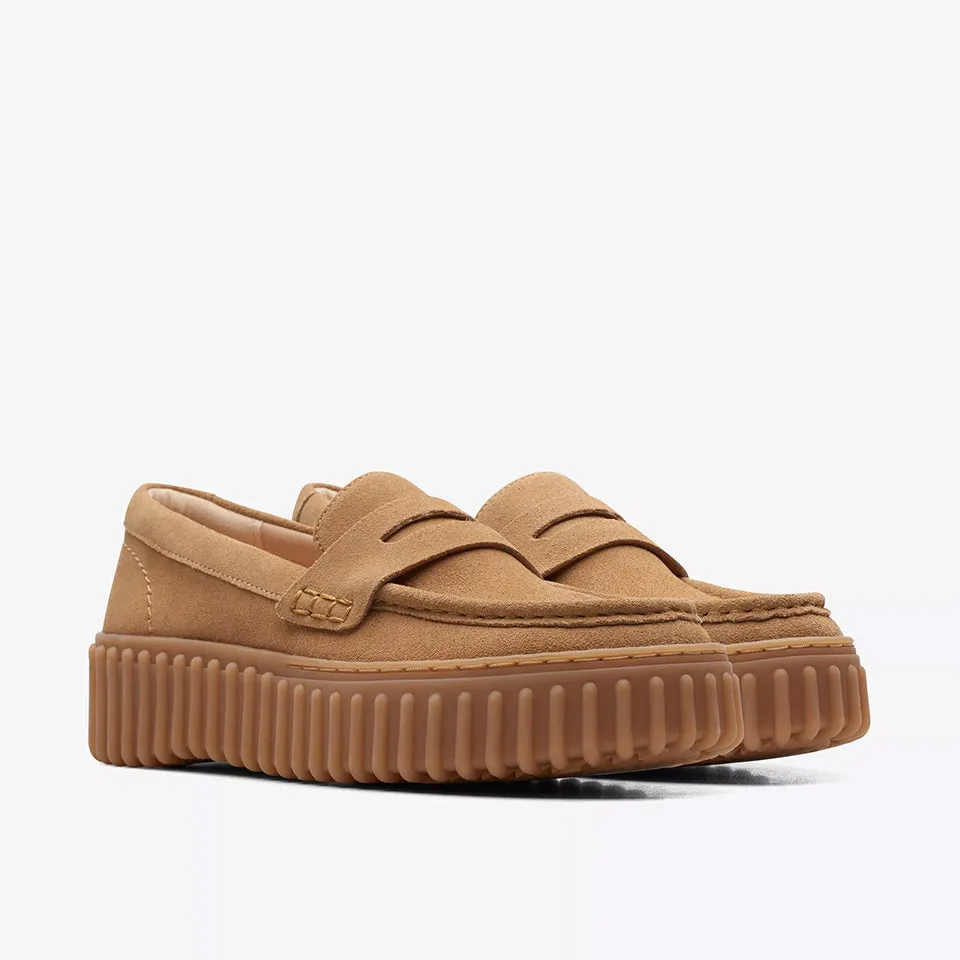 Clarks Women's Torhill Penny Light Tan Suede 26171956
