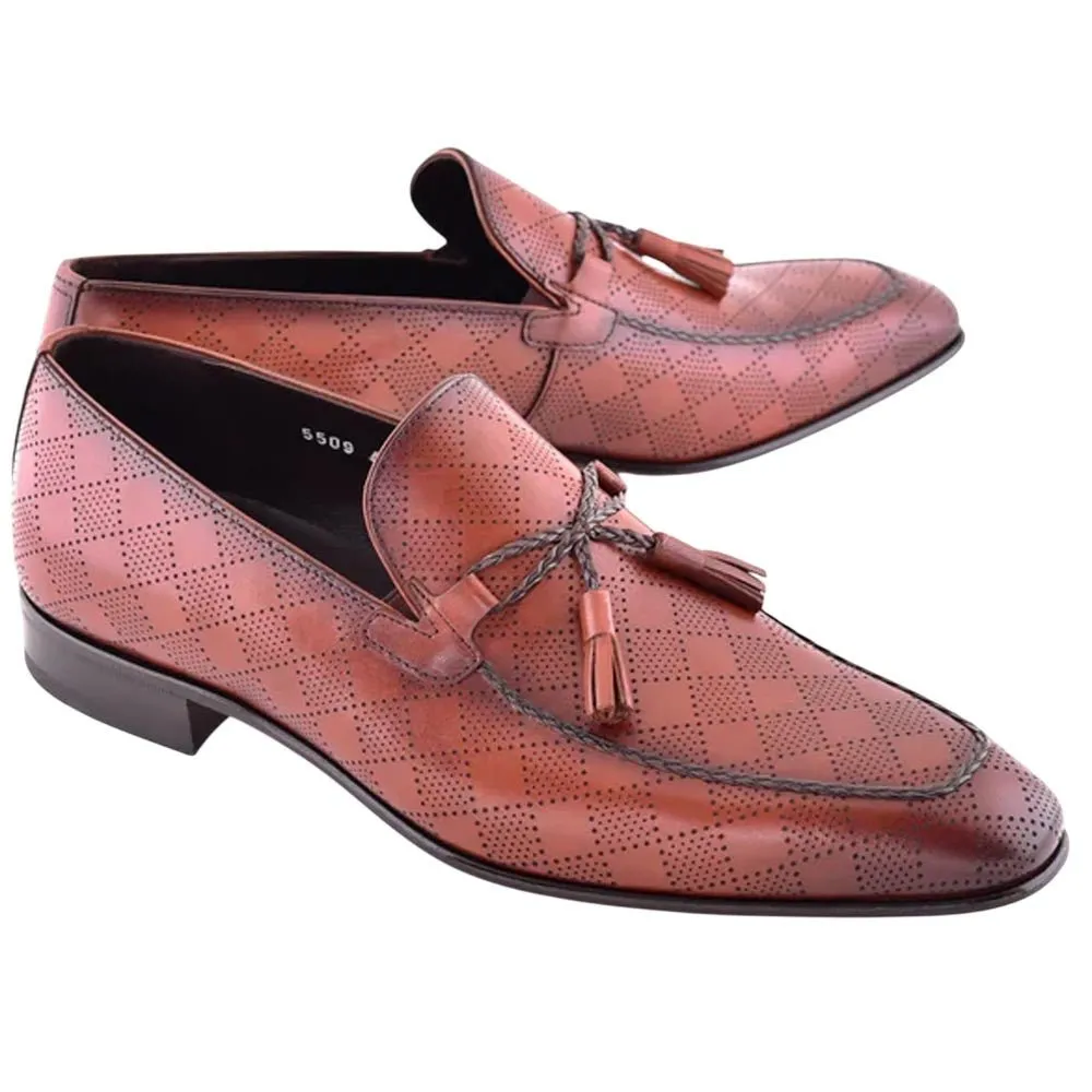 Corrente Men’s Tan Tassel Almond Toe Loafer