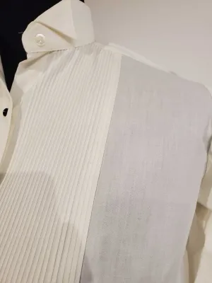 Cream Pleated Formal Shirt 8