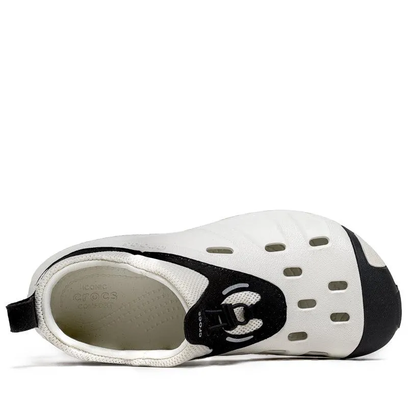 Crocs Quick Trail Low Almost White Black 209350-1CN Clog Moccasin Casual Shoes