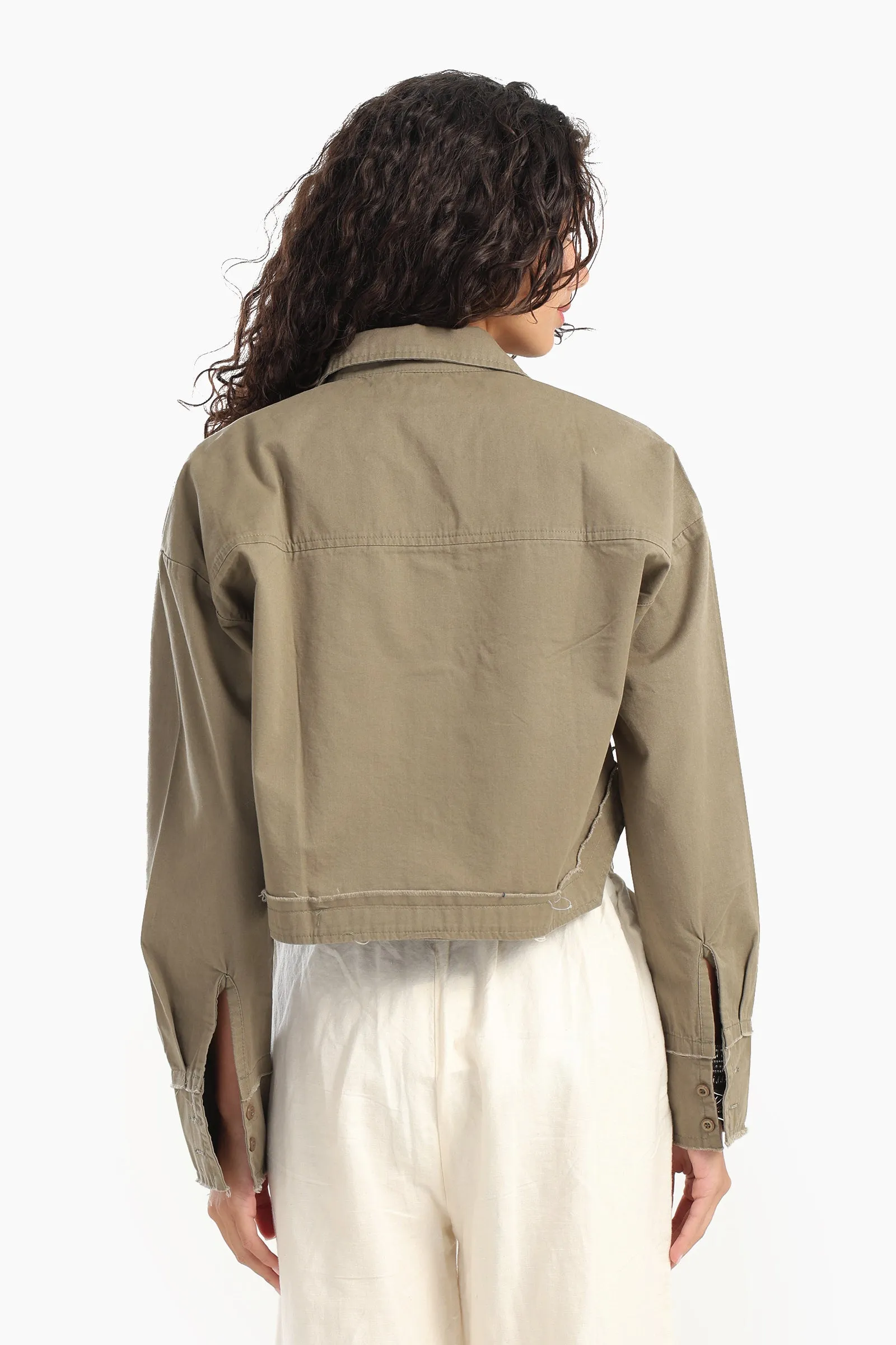 Cropped Shirt with Side Print