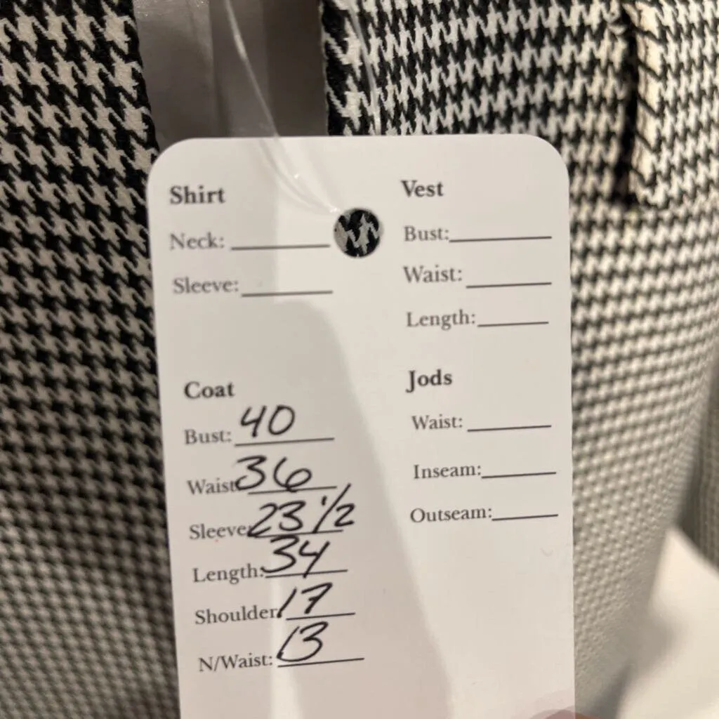 Custom Black and White Houndstooth Daycoat