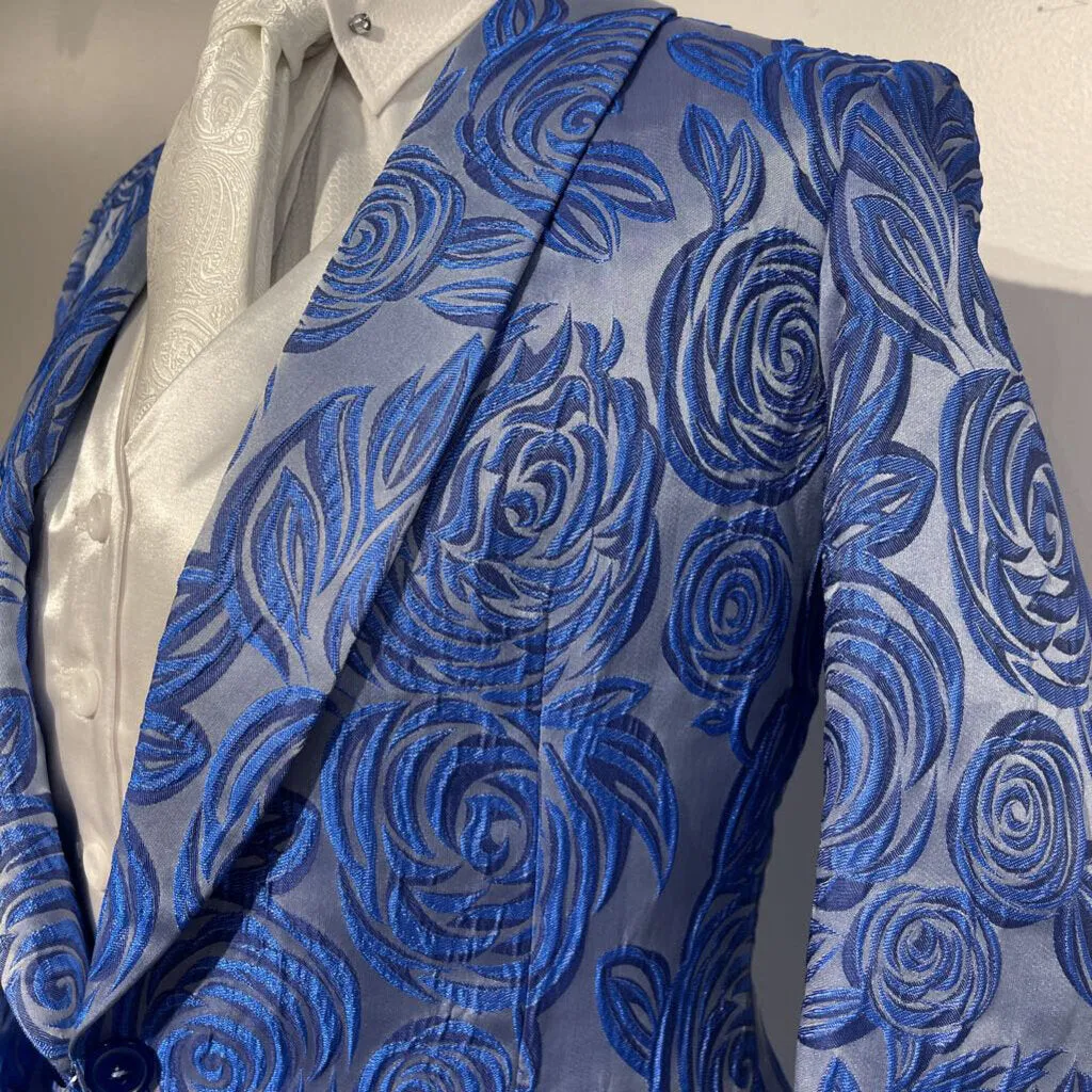 Custom Blue Paisley Driving Coat