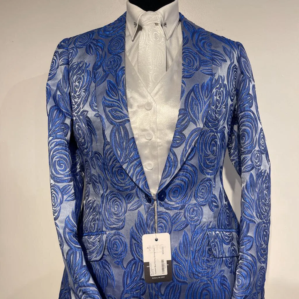 Custom Blue Paisley Driving Coat
