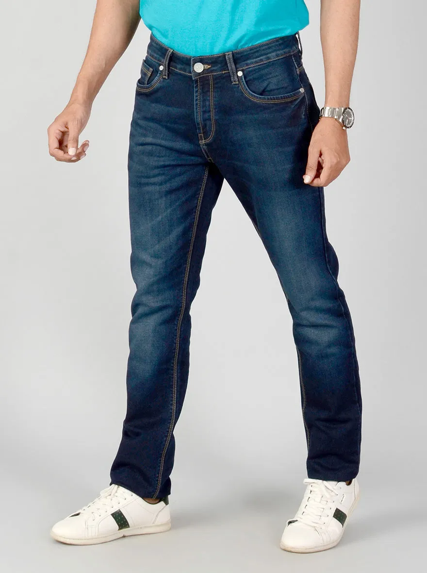 Dark Blue Washed Slim Fit Jeans | JadeBlue