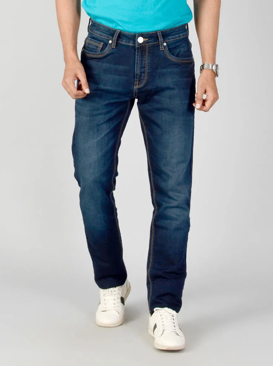 Dark Blue Washed Slim Fit Jeans | JadeBlue